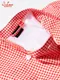 �����ե����� Chef Coat Long Sleeve Vented Gingham Red