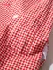�����ե����� Chef Coat Long Sleeve Vented Gingham Red