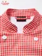 �����ե����� Chef Coat Long Sleeve Vented Gingham Red