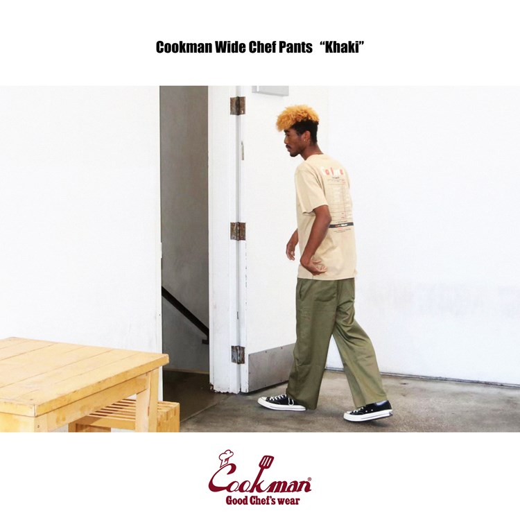 �磻�ɥ����եѥ�� Wide Chef Pants Khaki