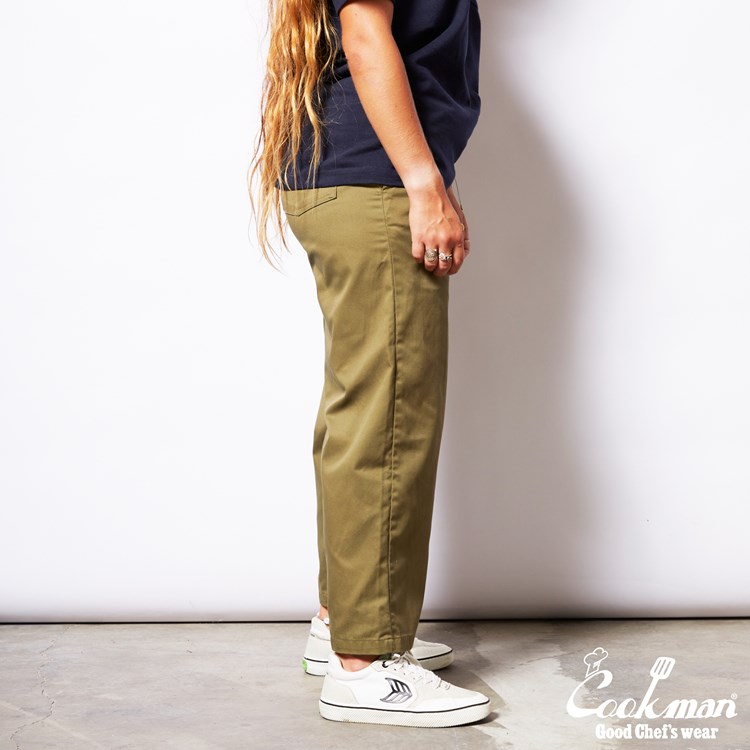 �磻�ɥ����եѥ�� Wide Chef Pants Khaki