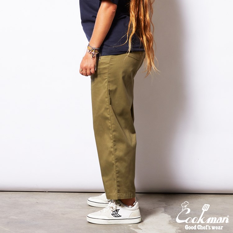 �磻�ɥ����եѥ�� Wide Chef Pants Khaki