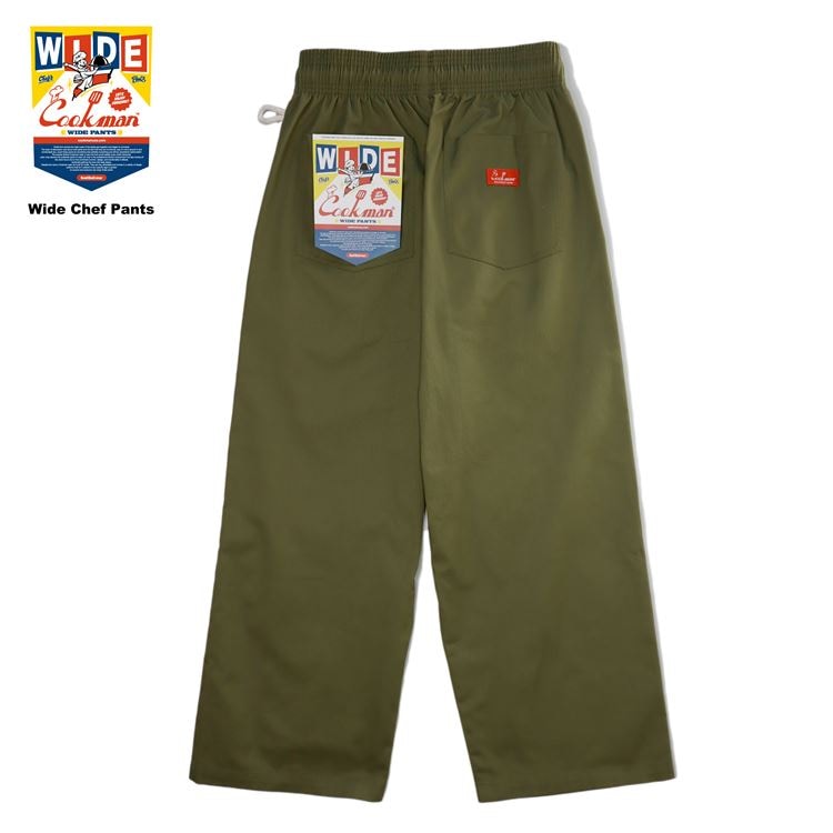 �磻�ɥ����եѥ�� Wide Chef Pants Khaki