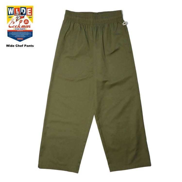 �磻�ɥ����եѥ�� Wide Chef Pants Khaki