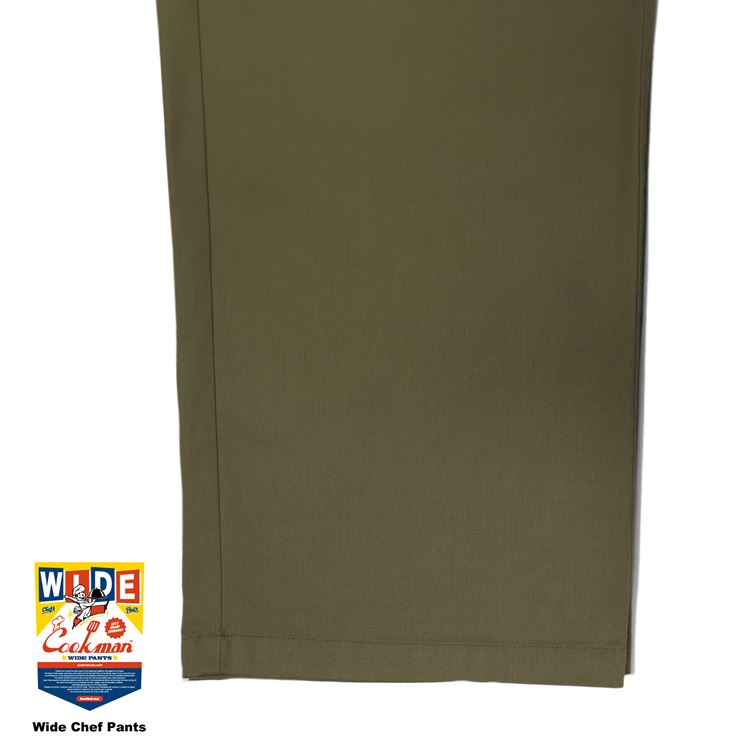 �磻�ɥ����եѥ�� Wide Chef Pants Khaki