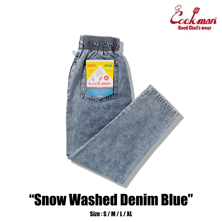 �����եѥ�� Chef Pants Snow Washed Denim Blue