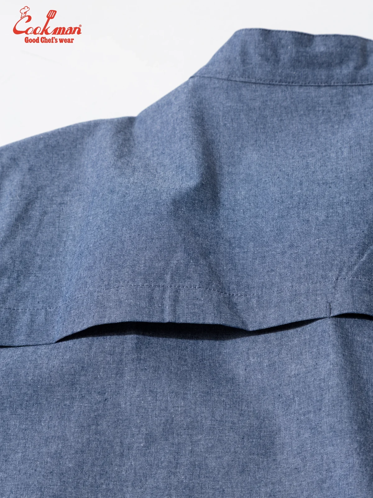 �����ե����� Chef Coat Long Sleeve Vented Chambray Blue