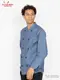 �����ե����� Chef Coat Long Sleeve Vented Chambray Blue