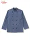 �����ե����� Chef Coat Long Sleeve Vented Chambray Blue
