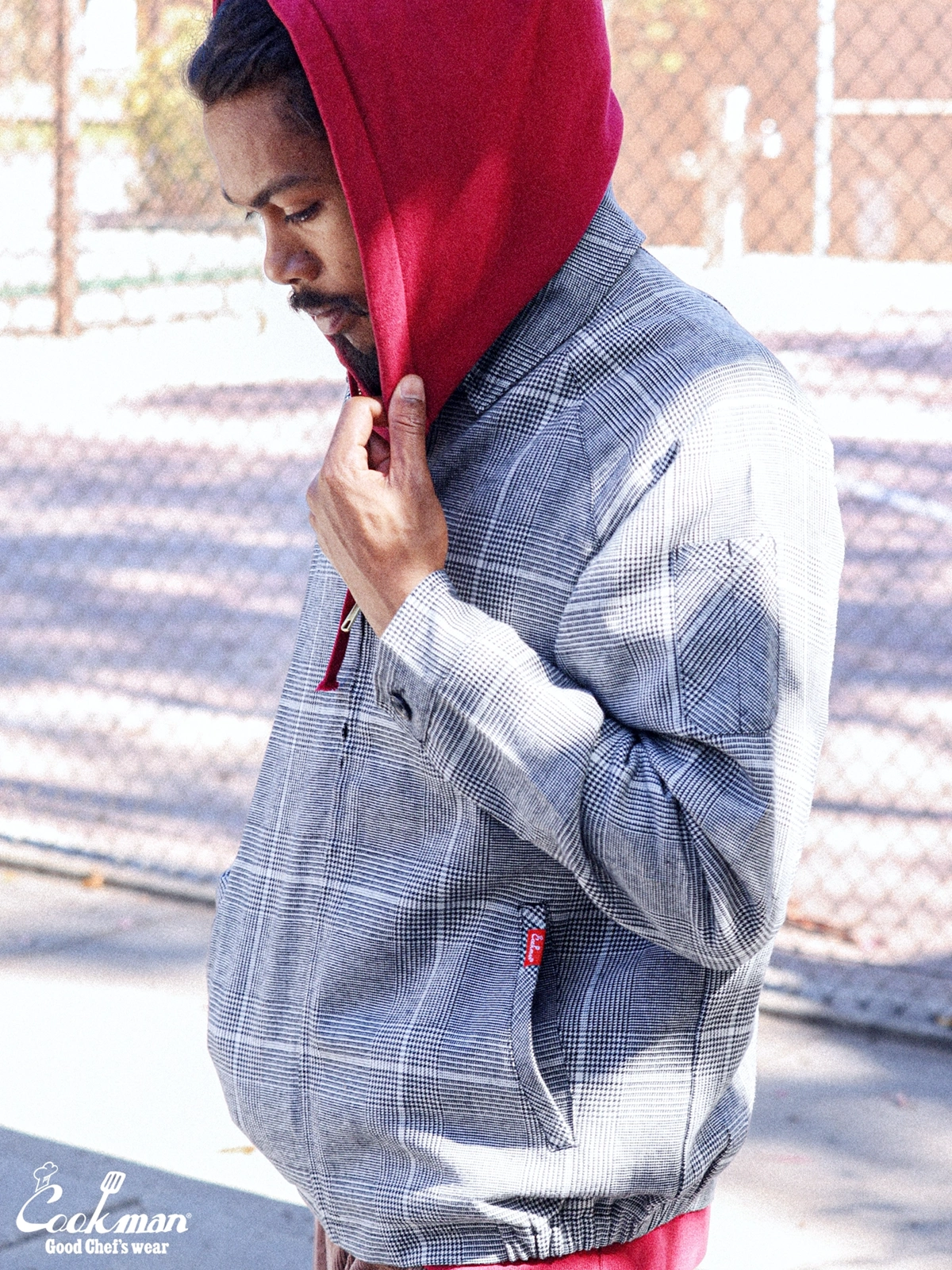 �ǥ�Х꡼���㥱�å� Delivery Jacket With Lining Glen Check Black
