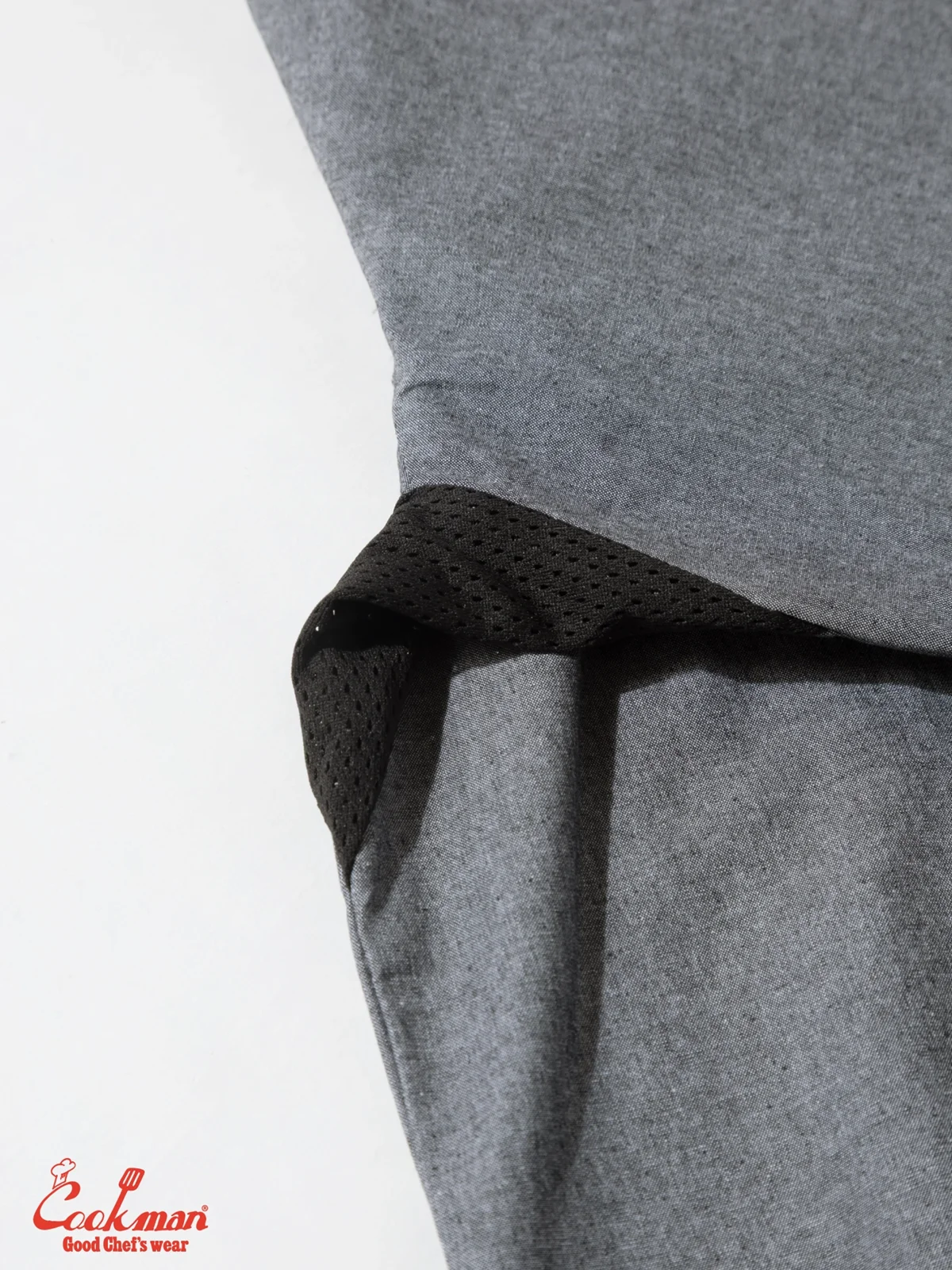 �����ե����� Chef Coat Long Sleeve Vented Chambray Black