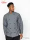�����ե����� Chef Coat Long Sleeve Vented Chambray Black