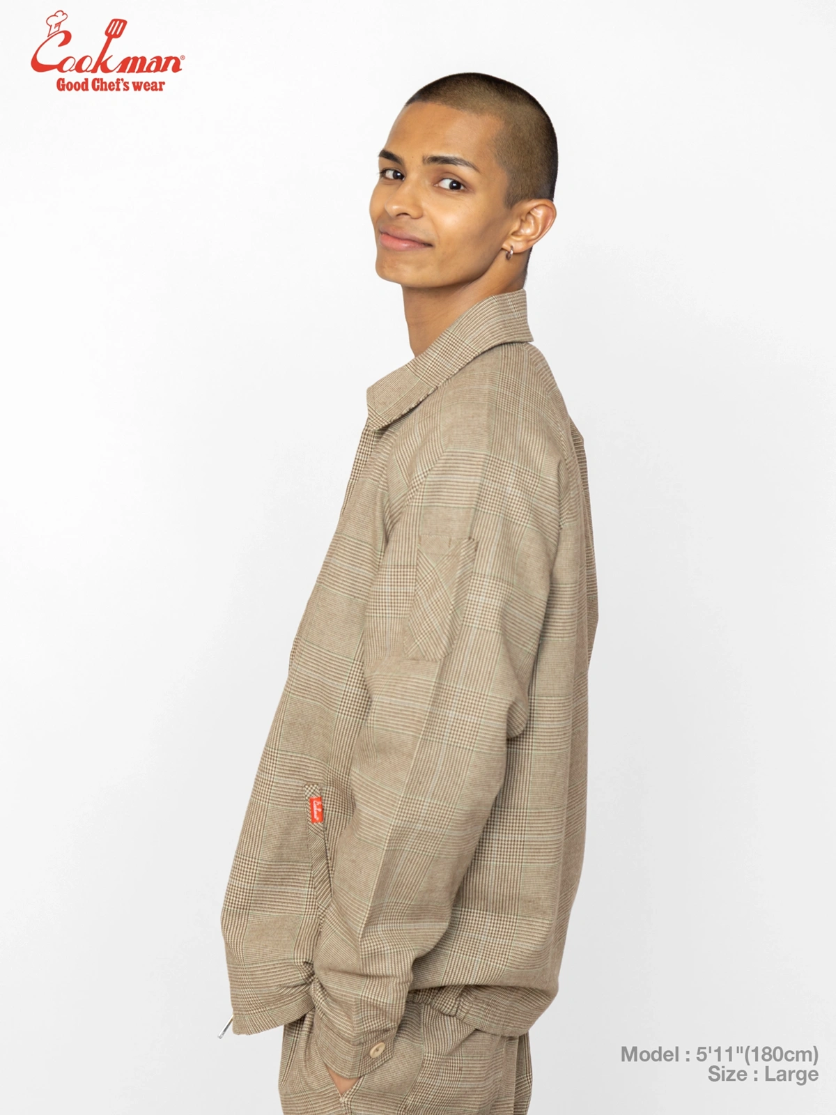 �ǥ�Х꡼���㥱�å� Delivery Jacket With Lining Glen Check Brown