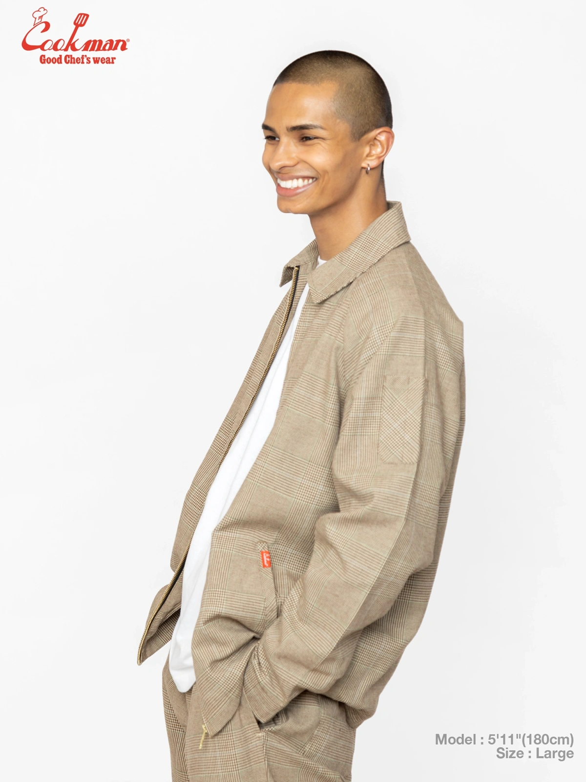 �ǥ�Х꡼���㥱�å� Delivery Jacket With Lining Glen Check Brown