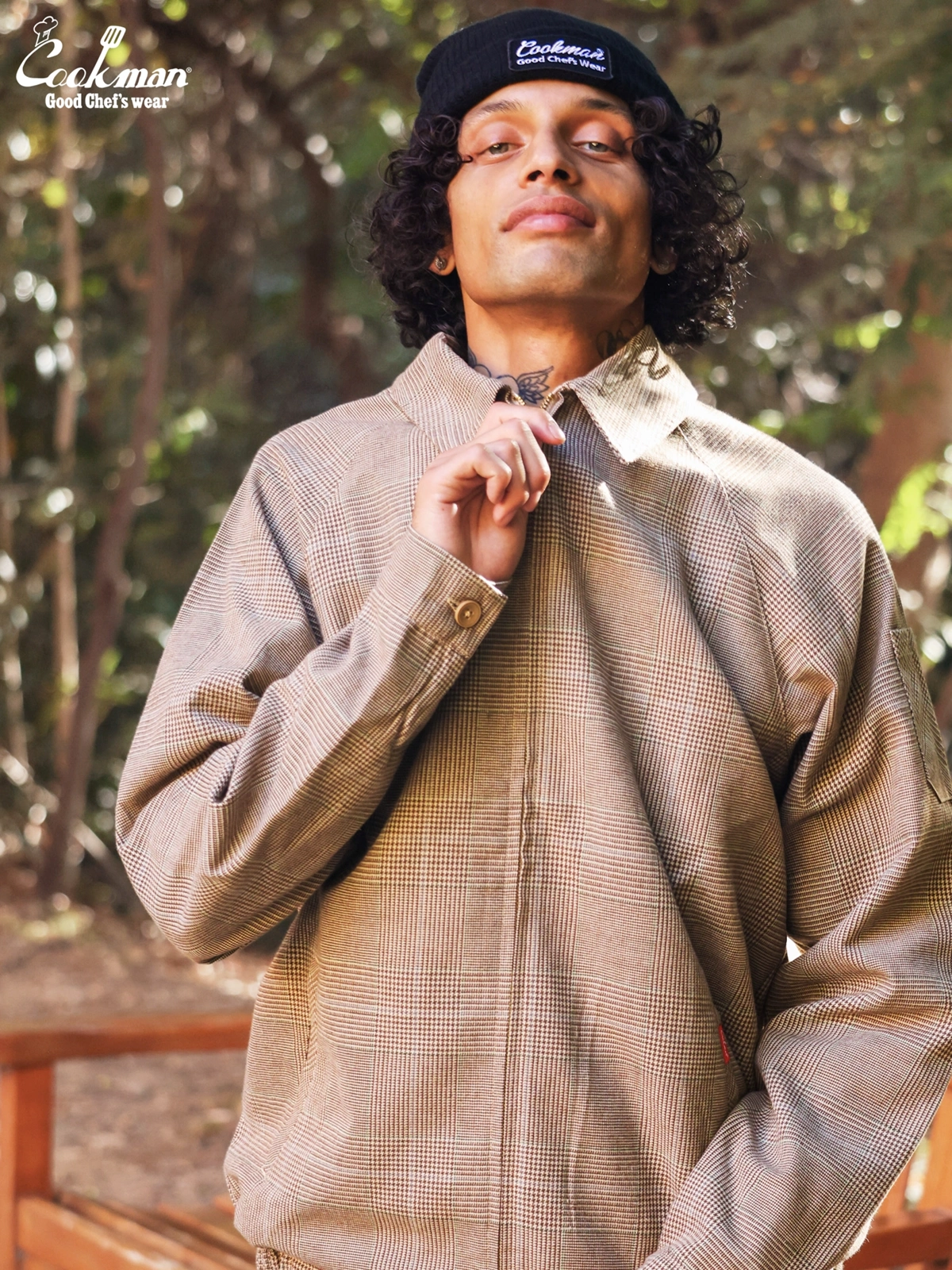�ǥ�Х꡼���㥱�å� Delivery Jacket With Lining Glen Check Brown