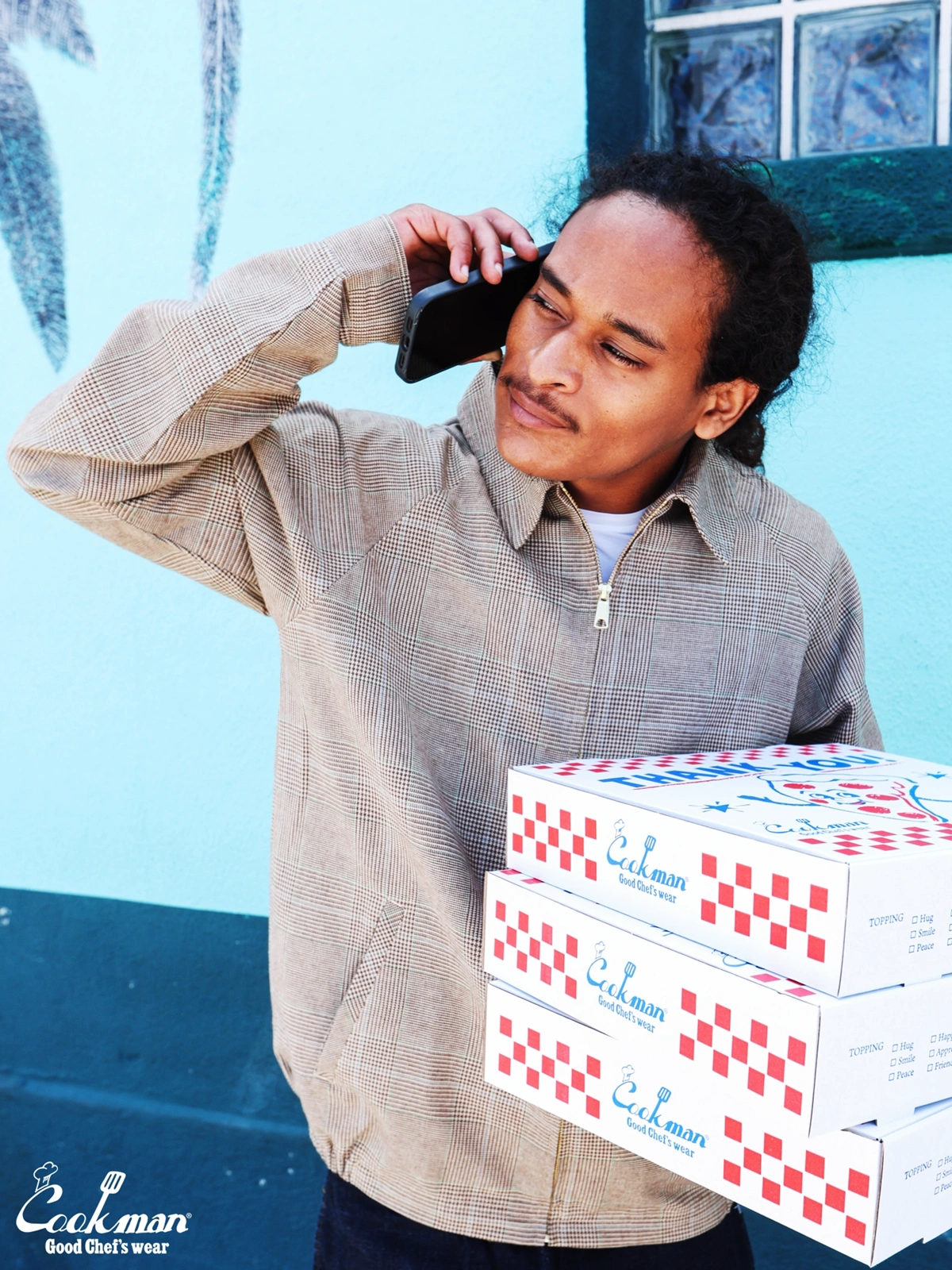 �ǥ�Х꡼���㥱�å� Delivery Jacket With Lining Glen Check Brown