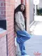 �ǥ�Х꡼���㥱�å� Delivery Jacket With Lining Glen Check Brown