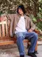 �ǥ�Х꡼���㥱�å� Delivery Jacket With Lining Glen Check Brown