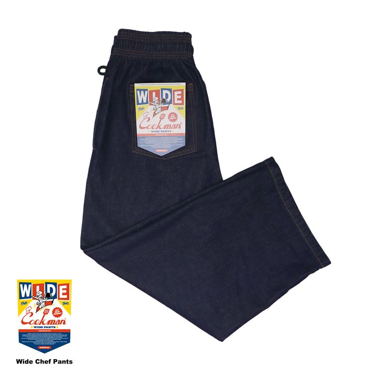 磻ɥեѥ Wide Chef Pants Denim Navy