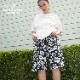 եѥ Chef Pants Short Hibiscus Black