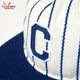 ����å� Flat Brim Snapback Cap Stripe Navy