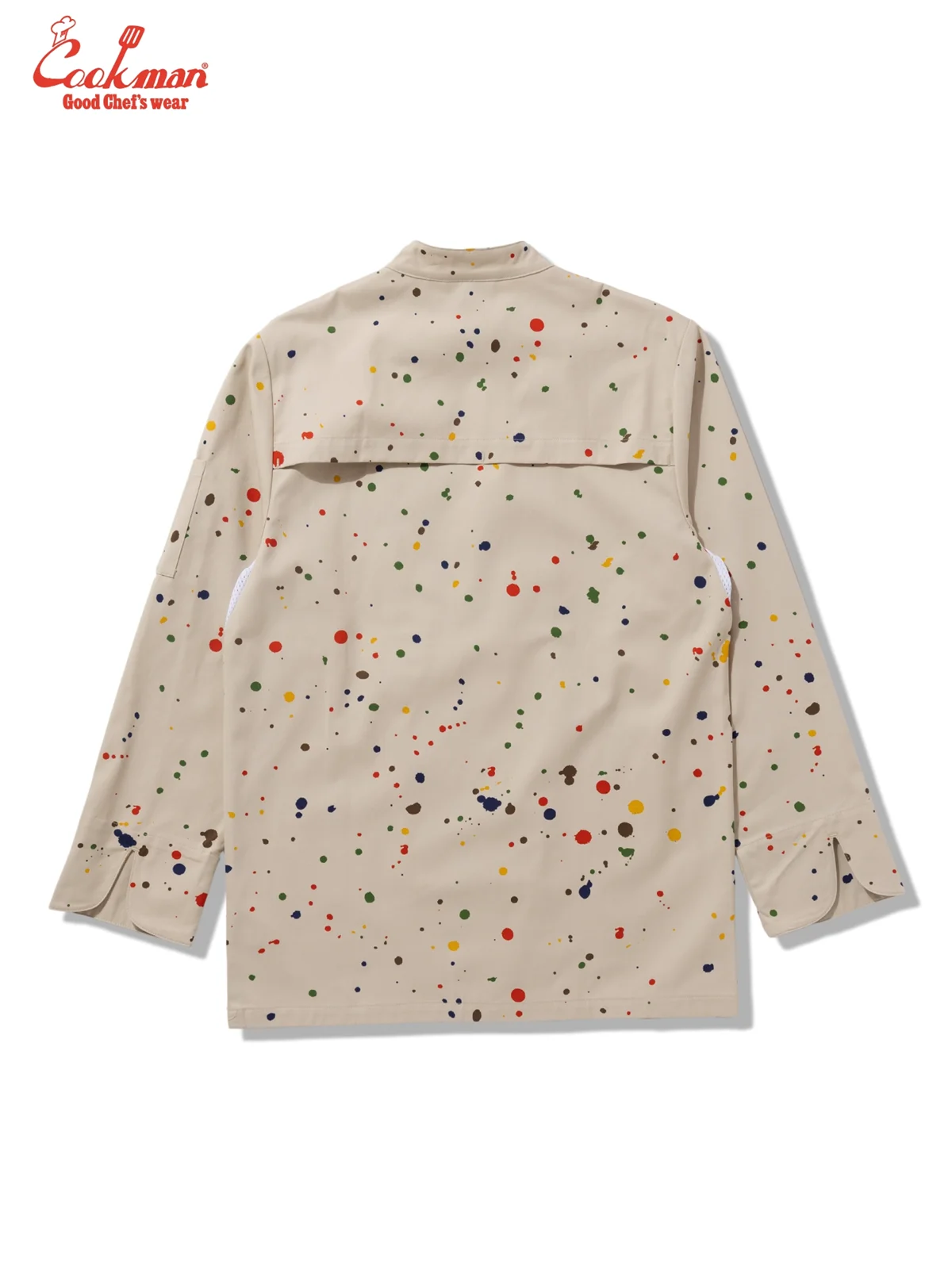 �����ե����� Chef Coat Long Sleeve Vented Sauce Splash Beige