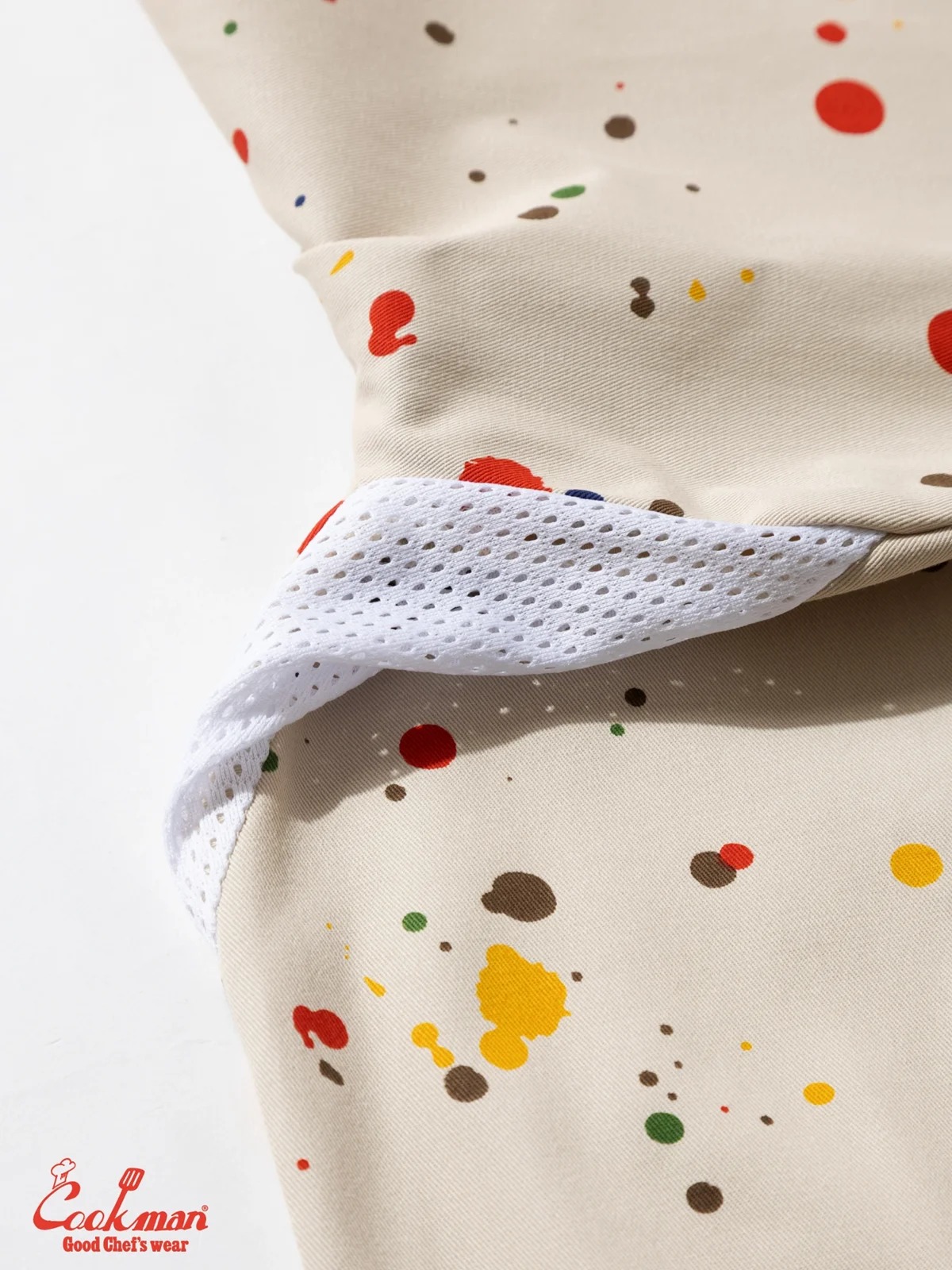 �����ե����� Chef Coat Long Sleeve Vented Sauce Splash Beige