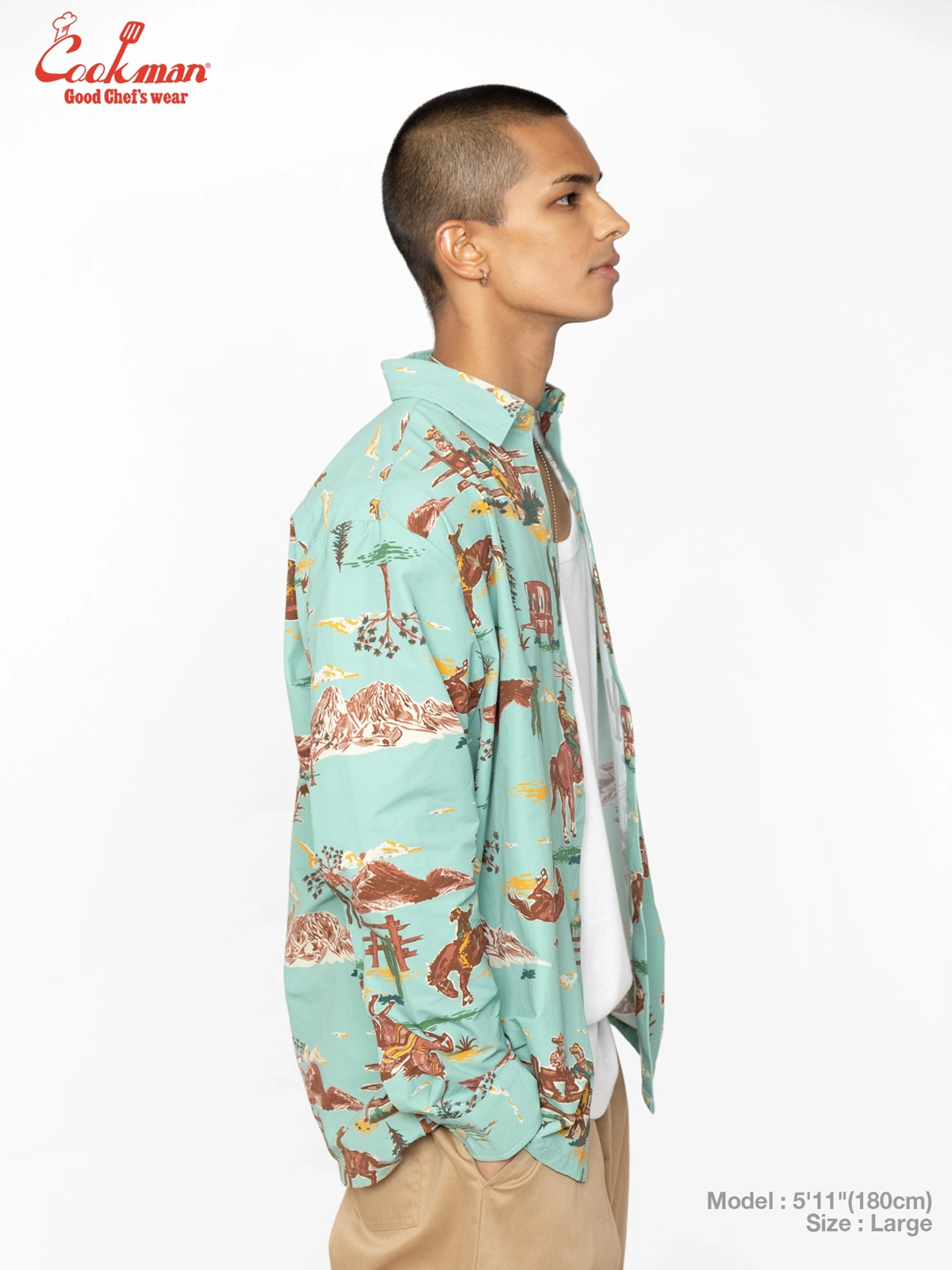 �������� Work Shirts Long Sleeve Western Light Blue