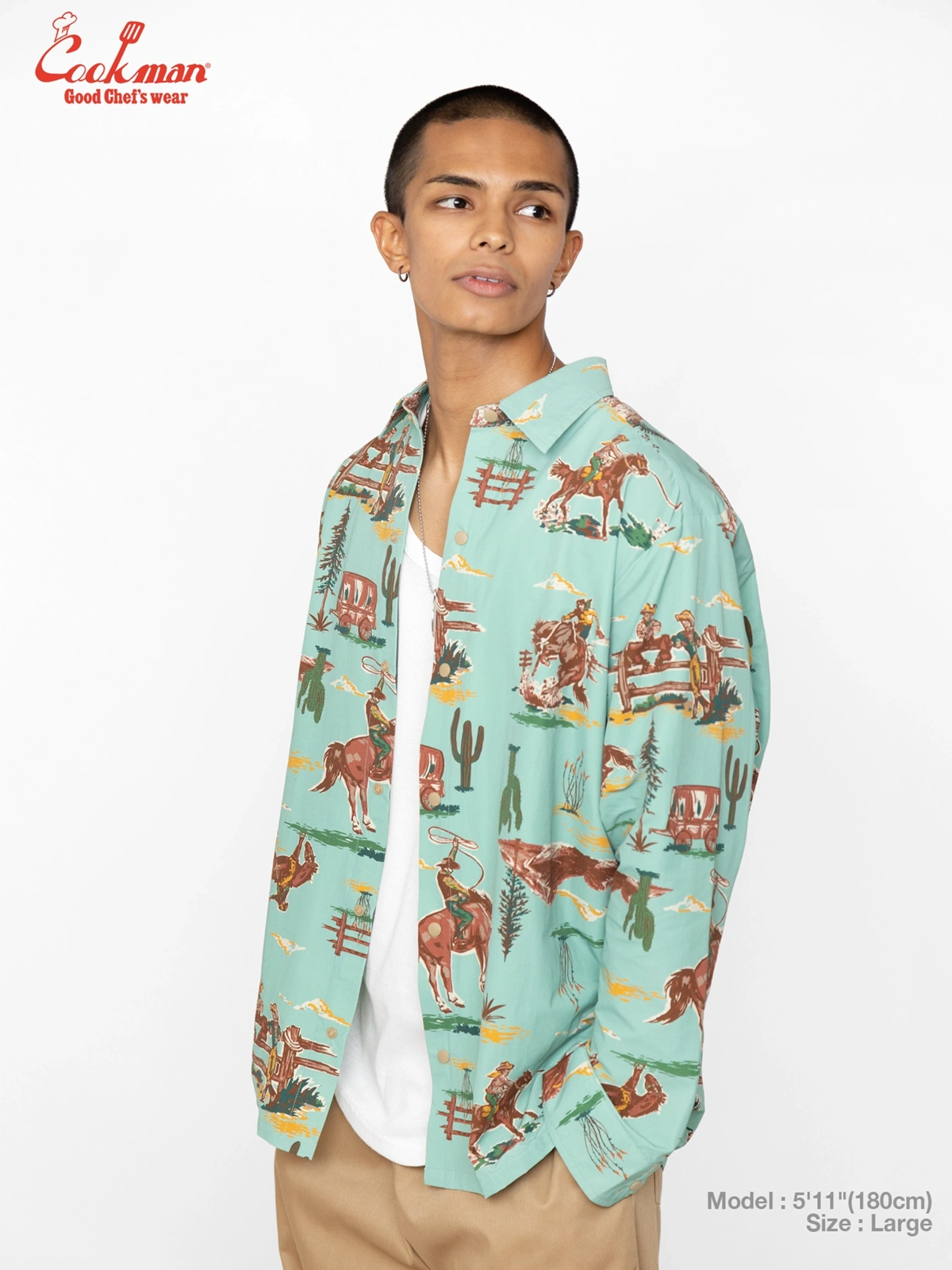 �������� Work Shirts Long Sleeve Western Light Blue