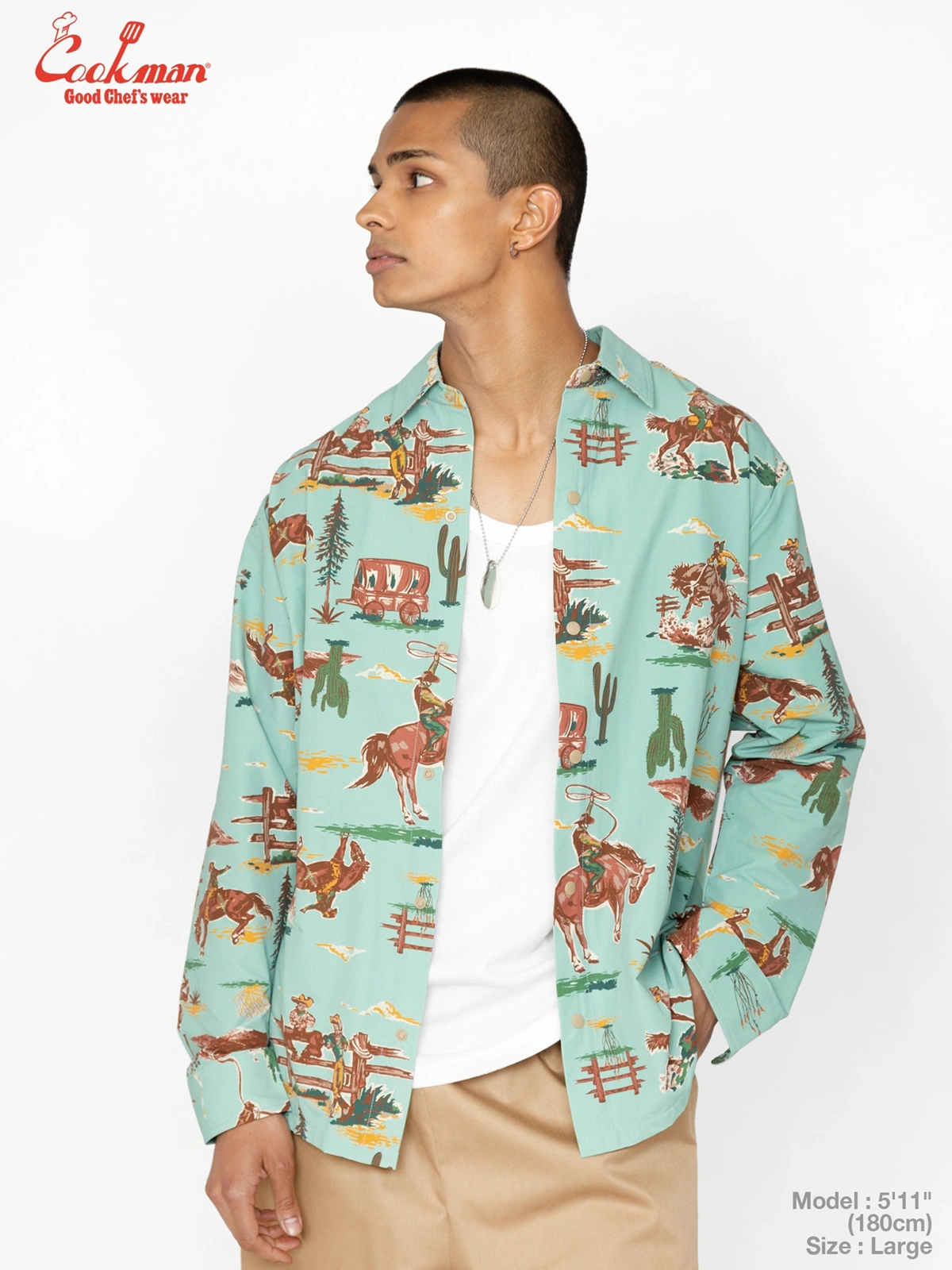 �������� Work Shirts Long Sleeve Western Light Blue