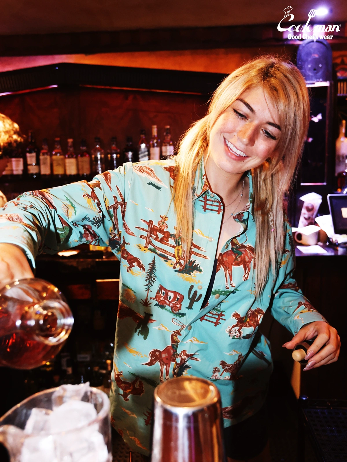 �������� Work Shirts Long Sleeve Western Light Blue