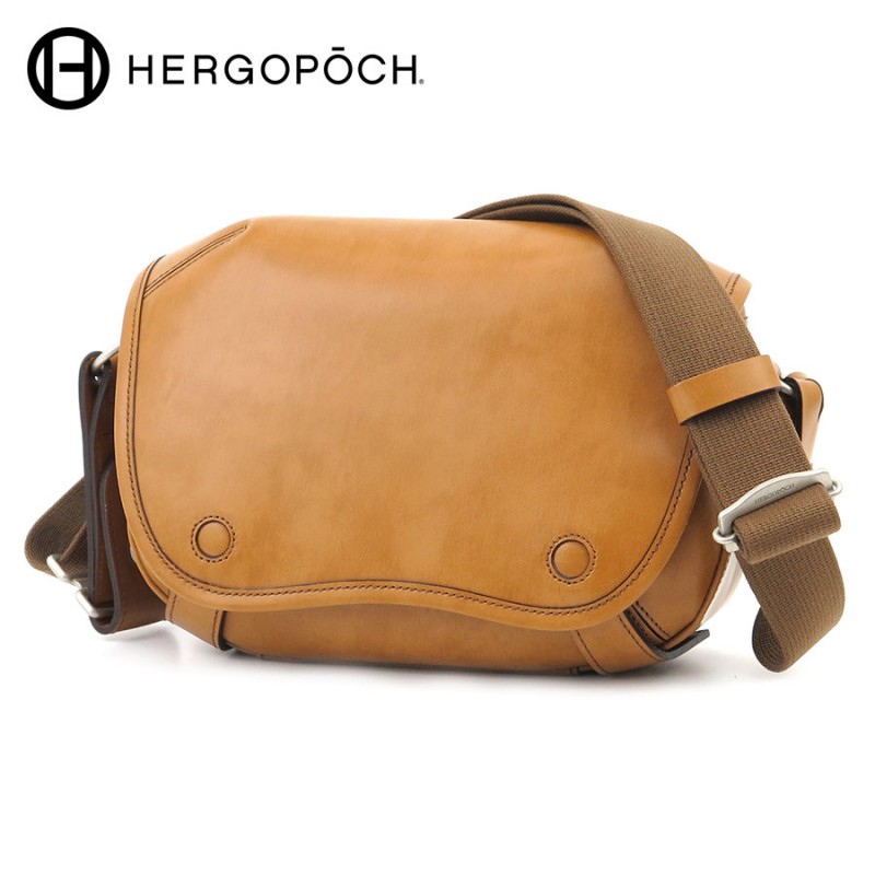 【選べるノベルティ付】エルゴポック HERGOPOCH ワキシドレザー オーバルミニショルダー(カラー:ブラウン)06-OVL2