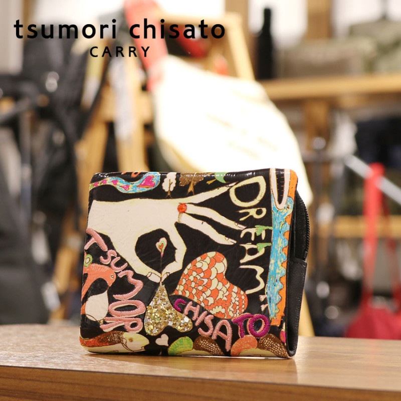 【選べるノベルティ付】 tsumori chisato ツモリチサト ハッピースタッフ ミニ財布 (カラー:ブラック) 57526