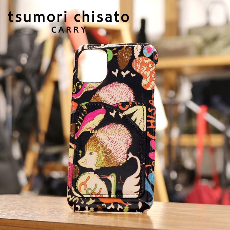 【選べるノベルティ付】 tsumori chisato ツモリチサト ハッピースタッフ iPhone11ケース (カラー:ブラック) 59055