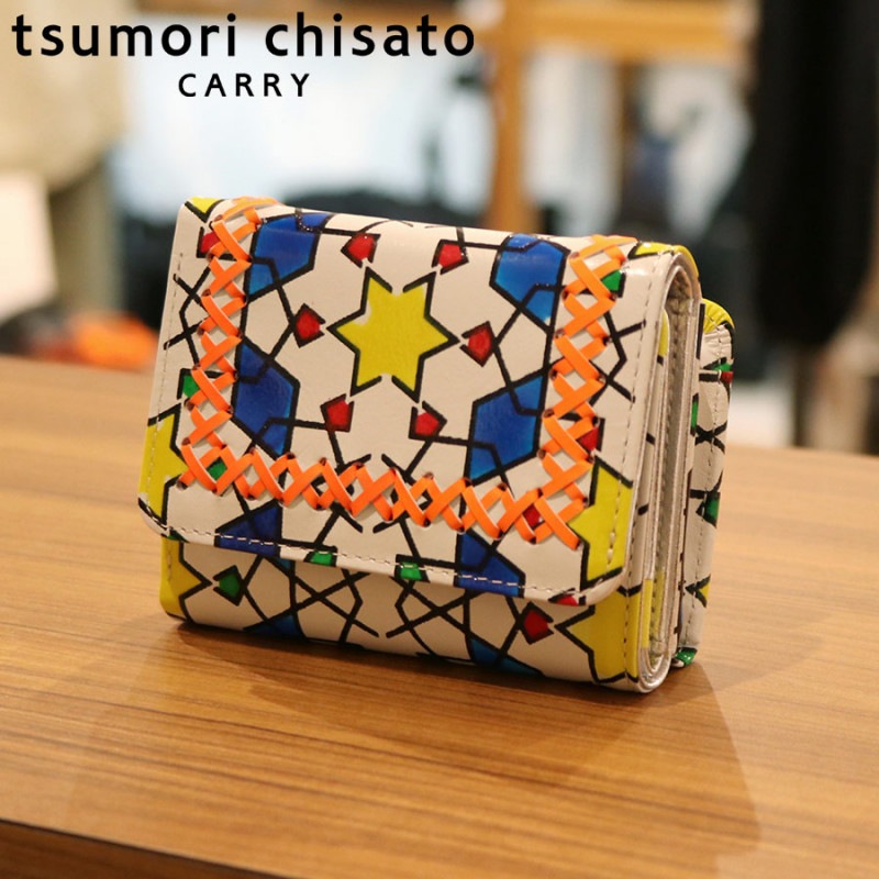 【選べるノベルティ付】tsumori chisato ツモリチサト ハンドクロスステッチ ミニ財布(カラー:ホワイト)57585