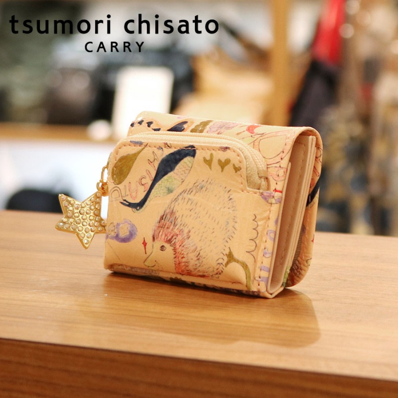 【選べるノベルティ付】 tsumori chisato ツモリチサト ハッピースタッフ ミニ財布 (カラー:ベージュ) 057528