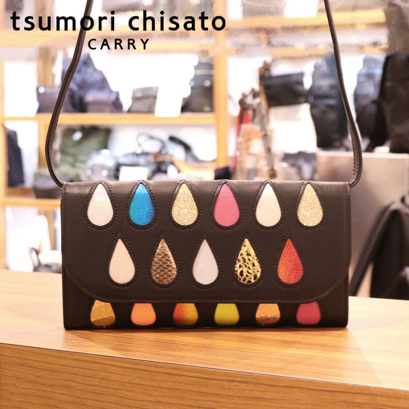 【選べるノベルティ付】tsumori chisato ツモリチサト ドロップス ウォレットショルダーバッグ (カラー:ブラック2) 57923