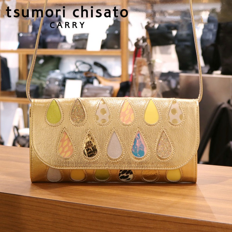 【選べるノベルティ付】tsumori chisato ツモリチサト ドロップス ウォレットショルダーバッグ (カラー:ゴールド) 57923