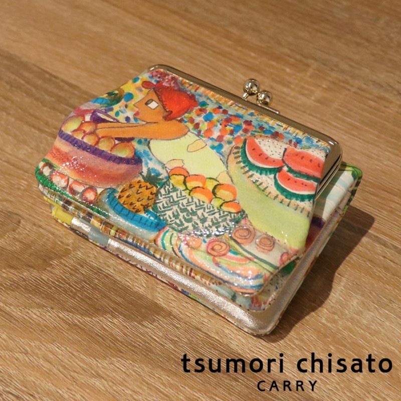 【選べるノベルティ付】 tsumori chisato ツモリチサト フルーツマーケット 口金折財布 (カラー:イエロー) 057602