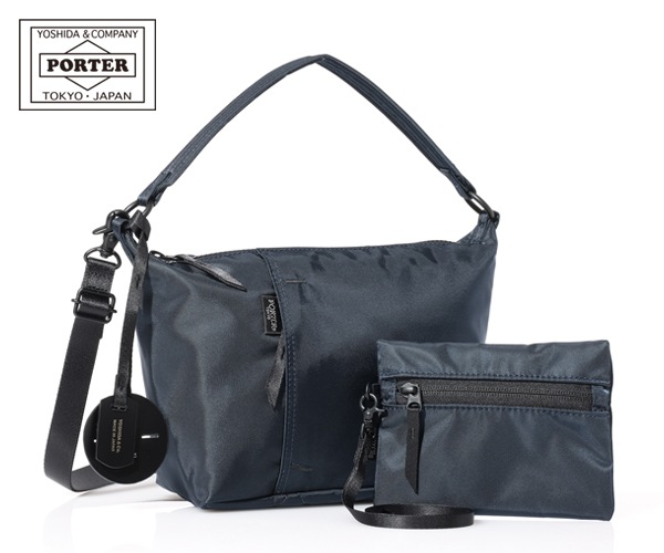 美品　ポーター　2way ショルダーバッグ　ハンド　黒　ダブルジップ　収納多数 PORTER ポーター ミニアチュール 2WAYダッフルバッグ 256-11360 吉田