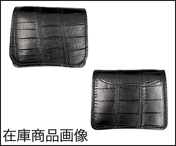 【美品】ワイルドスワンズ　CROCODILE / PALM-V2 ブラック ミニ財布《パーム-V2》クロコダイル｜WILDSWANS(ワイルドスワンズ