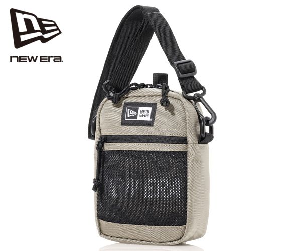 NEW ERA ニューエラ ショルダーポーチ ラージ 1.7L プリントロゴ ベージュ/ブラック×ホワイト (カラー:ベージュ) 13517768