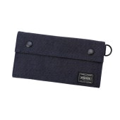 ネイビー nonnativeウォレット & Porter レザーウォレットコード レザーウォレットコード／黒×青 | STETCH HANDMADE STORE