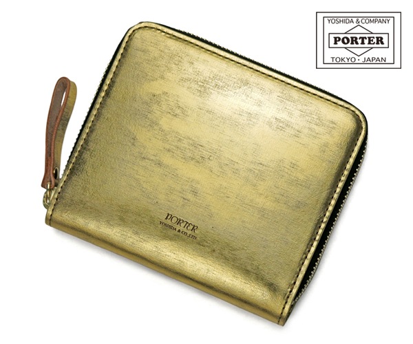 希少】PORTERポーター吉田ゴールドフォイル長財布Lジップ 金箔金