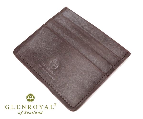 【選べるノベルティ付】 グレンロイヤル GLENROYAL フルブライドルレザー スリムカードケース (カラー:シガー) 03-5935