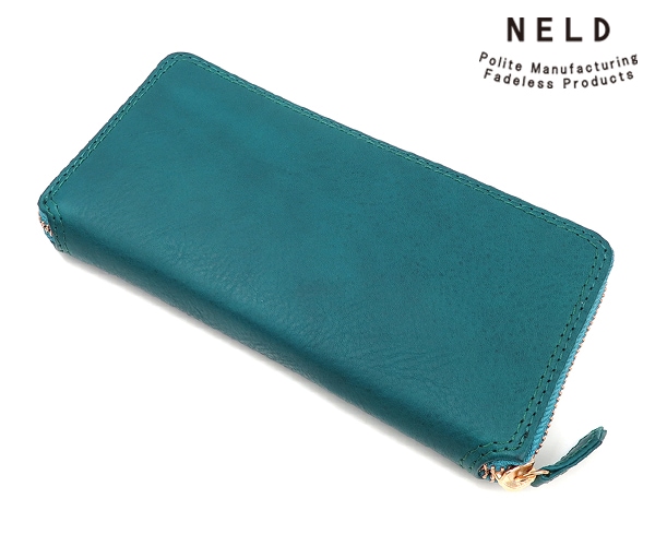 【選べるノベルティ付】 NELD MINERO ネルド ミネロ ラウンドファスナー長財布 (カラー:ブルー) AN183