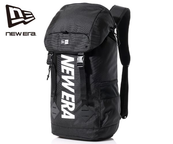 【選べるノベルティ付】 NEW ERA ニューエラ ラックサック 35L プリントロゴ ブラック×ホワイト (カラー:ブラック) 13529423