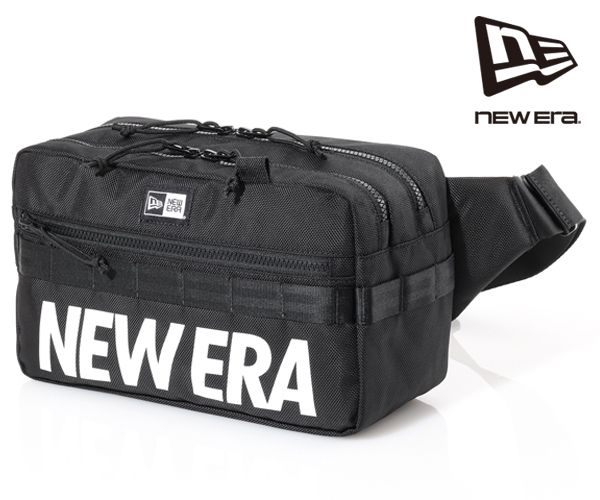 【選べるノベルティ付】 NEW ERA ニューエラ スクエア ウエストバッグ 7L プリントロゴ (カラー:ブラック) 14521303