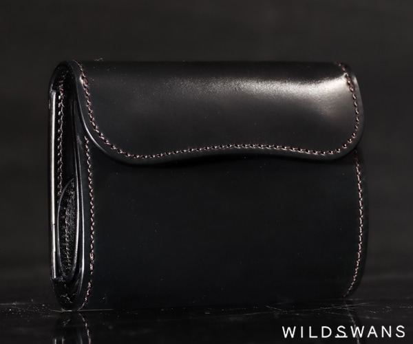 【本日限定】美品！ワイルドスワンズ　ENO　イーノ　シェルコードバン グリーン WILD SWANS（ワイルドスワンズ）ENO（イーノ）ミニ3つ折り