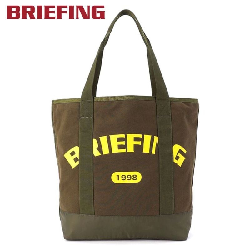 【選べるノベルティ付】 ブリーフィング BRIEFING カレッジトート M COLLEGE TOTE M (カラー:オリーブ×イエロー) BRA253T22